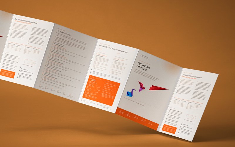 The Future Art Lifelines brochure, opened out
